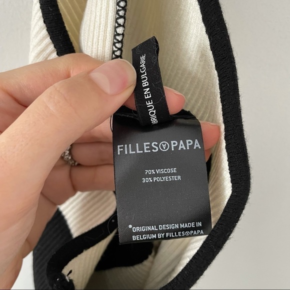 Filles A Papa Peggy Striped Cut Out Rib Knit Mini Dress - Picture 9 of 11